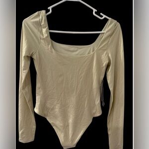 Lululemon Wundermost Square Neck Bodysuit Ultra Soft Shine Nulu Size M NWT